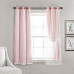 Paire de panneaux transparents à œillets Lush Decor avec doublure occultante isolante