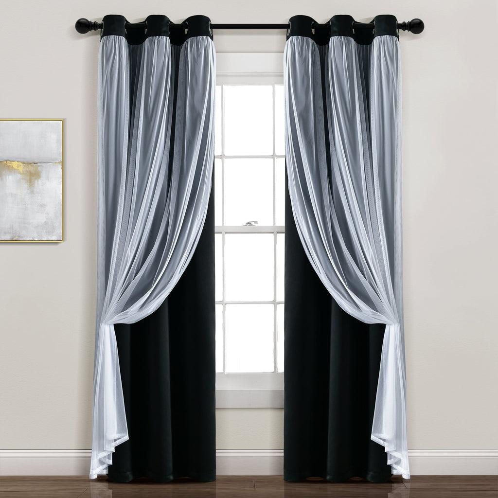 Paire de panneaux transparents à œillets Lush Decor avec doublure occultante isolante