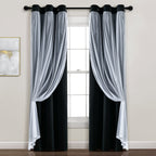 Paire de panneaux transparents à œillets Lush Decor avec doublure occultante isolante