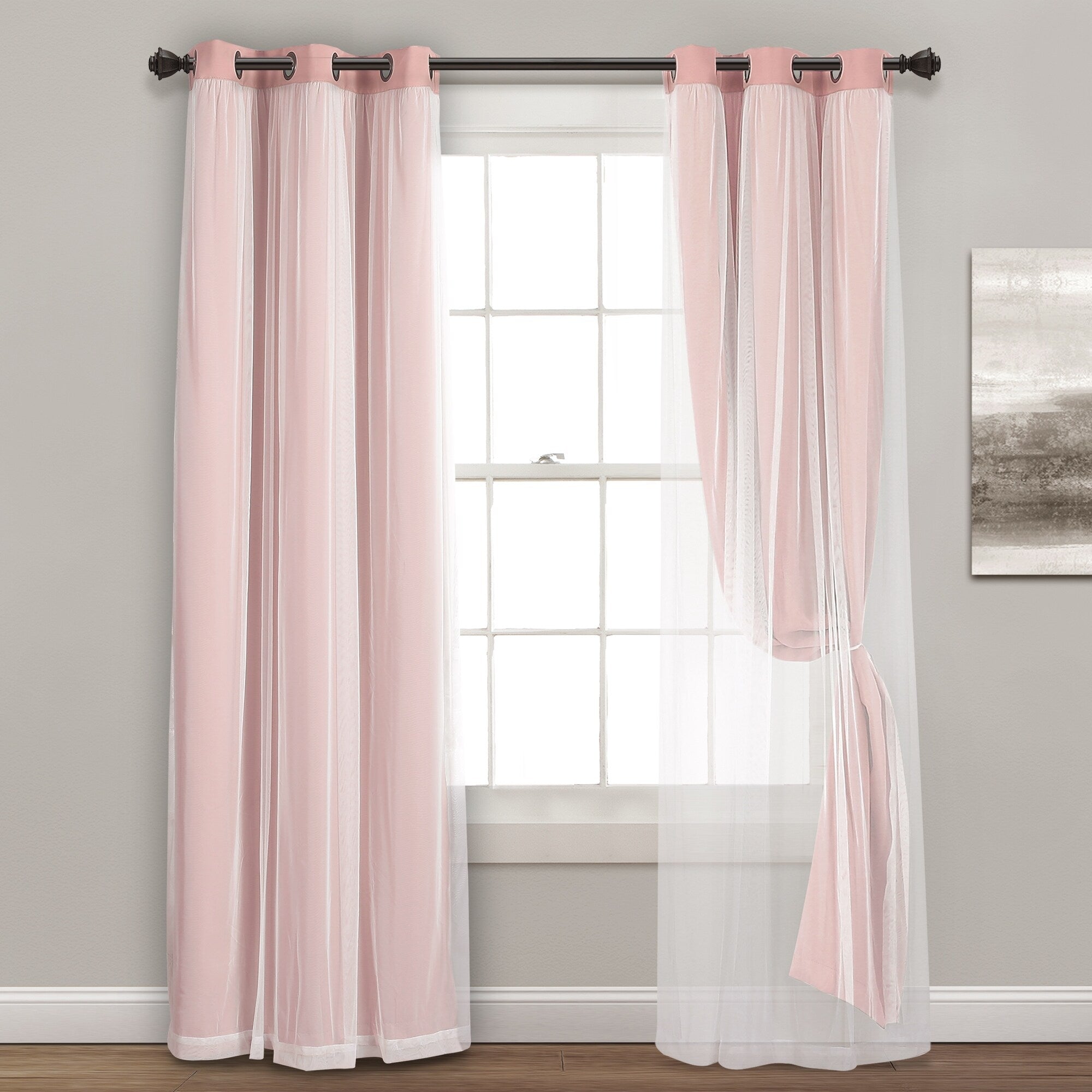 Paire de panneaux transparents à œillets Lush Decor avec doublure occultante isolante