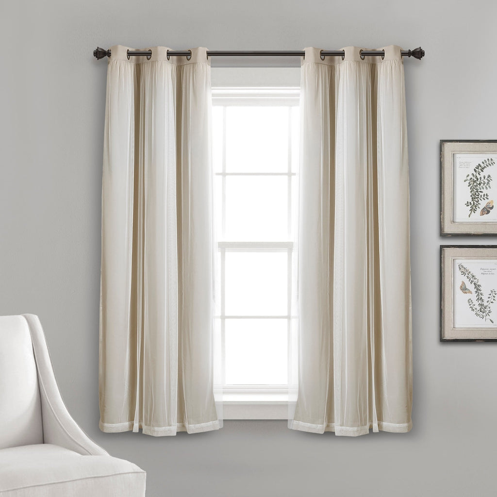 Paire de panneaux transparents à œillets Lush Decor avec doublure occultante isolante