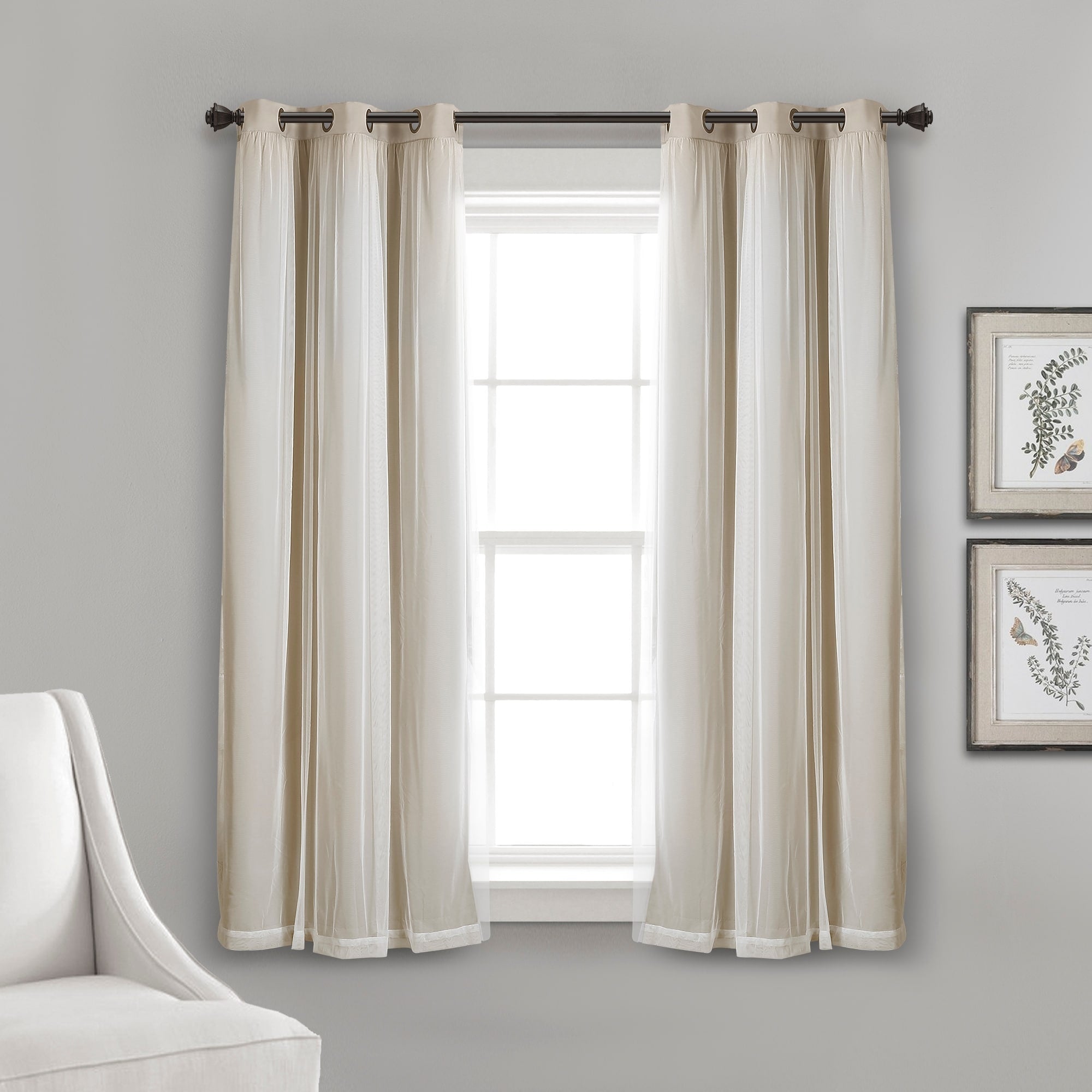 Paire de panneaux transparents à œillets Lush Decor avec doublure occultante isolante