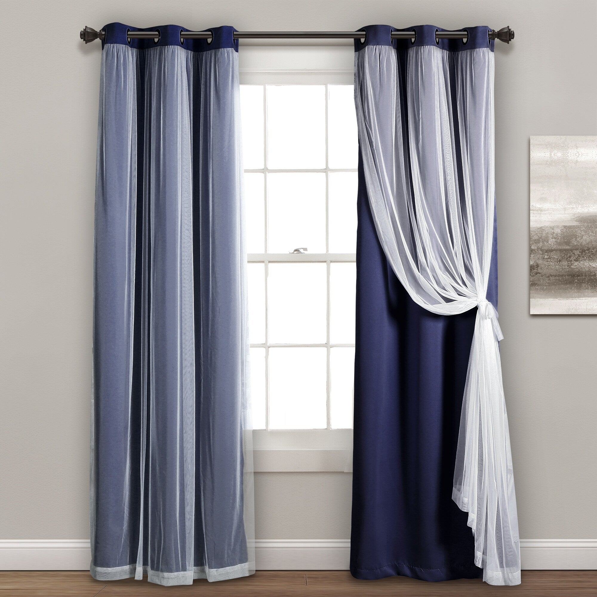 Paire de panneaux transparents à œillets Lush Decor avec doublure occultante isolante