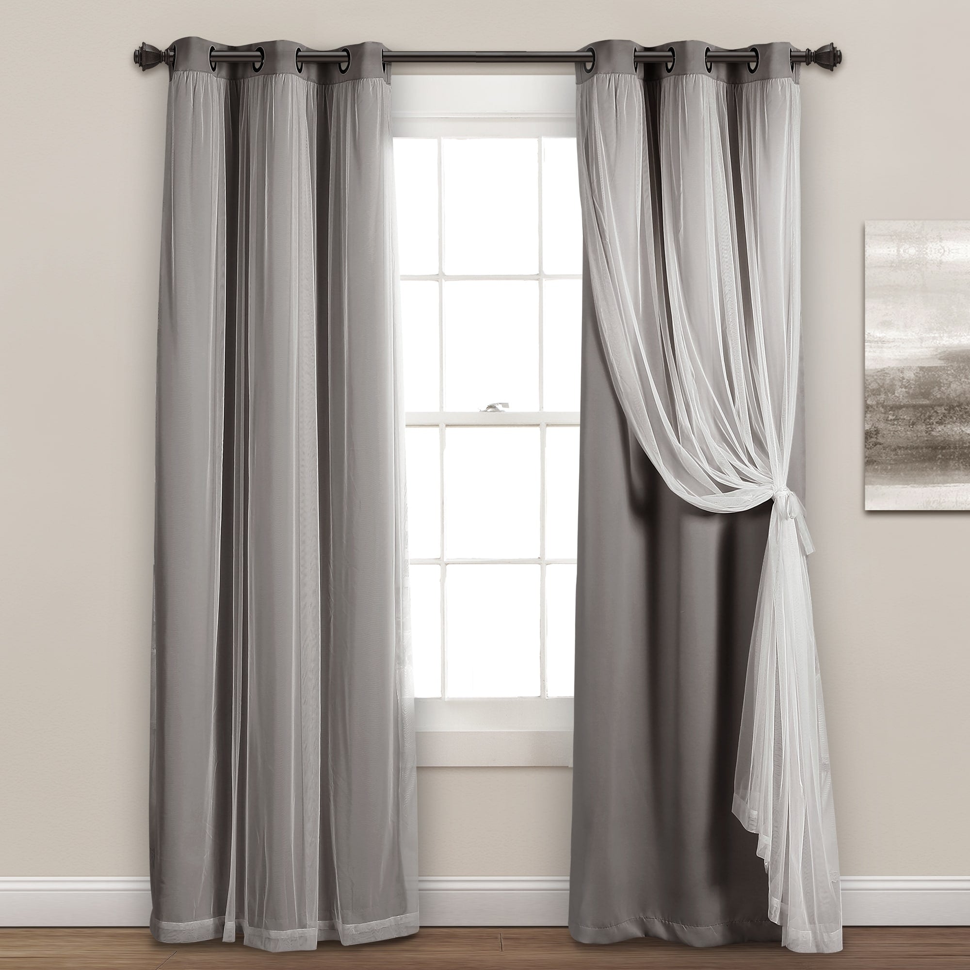 Paire de panneaux transparents à œillets Lush Decor avec doublure occultante isolante