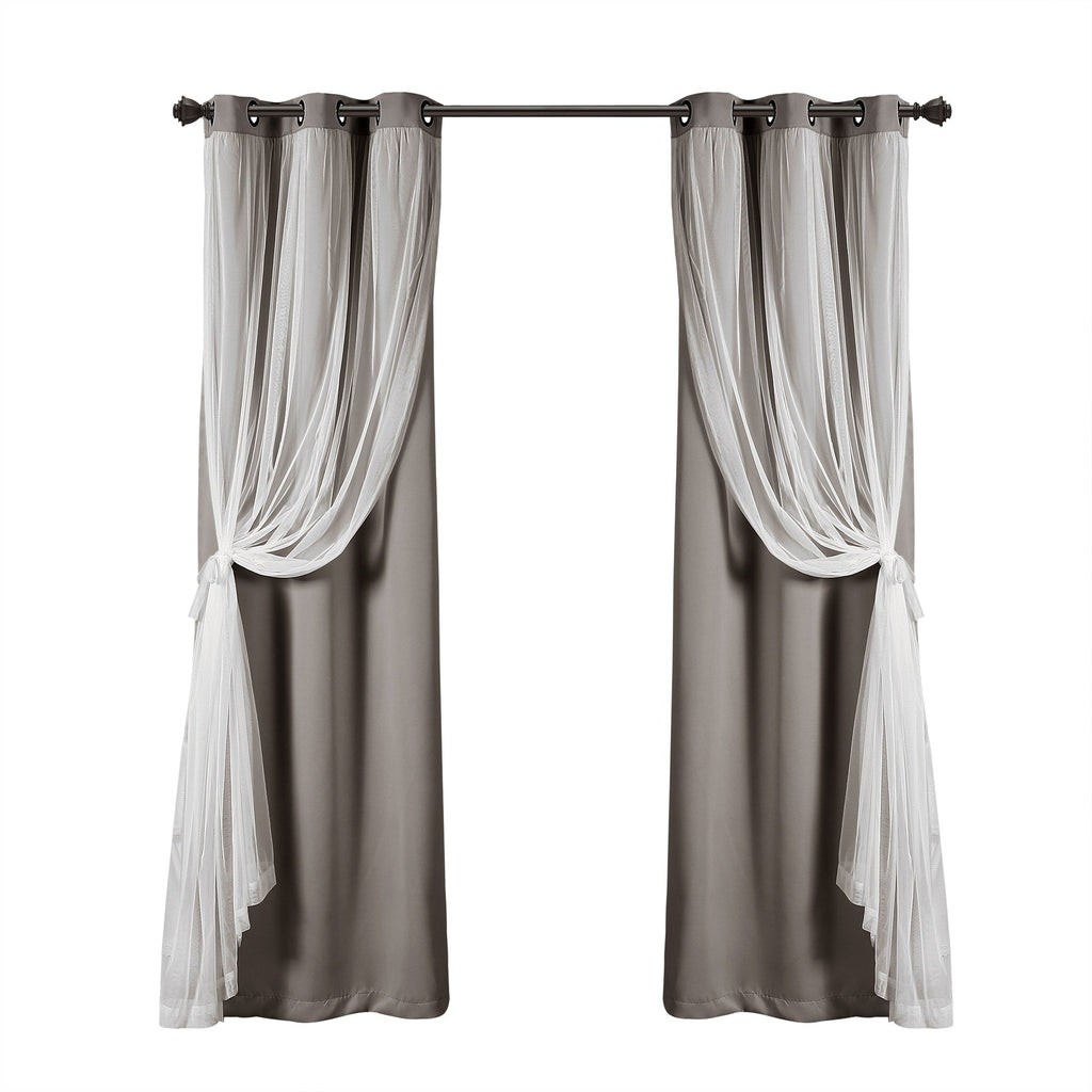 Paire de panneaux transparents à œillets Lush Decor avec doublure occultante isolante