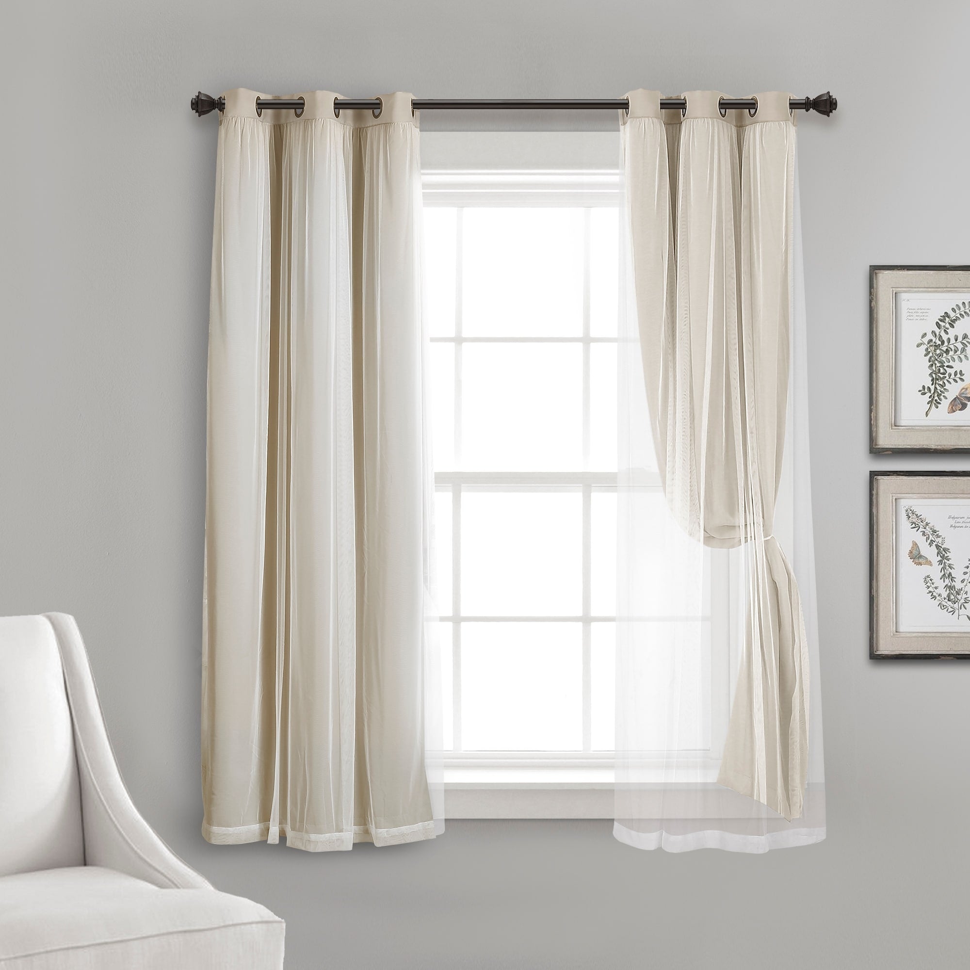 Paire de panneaux transparents à œillets Lush Decor avec doublure occultante isolante