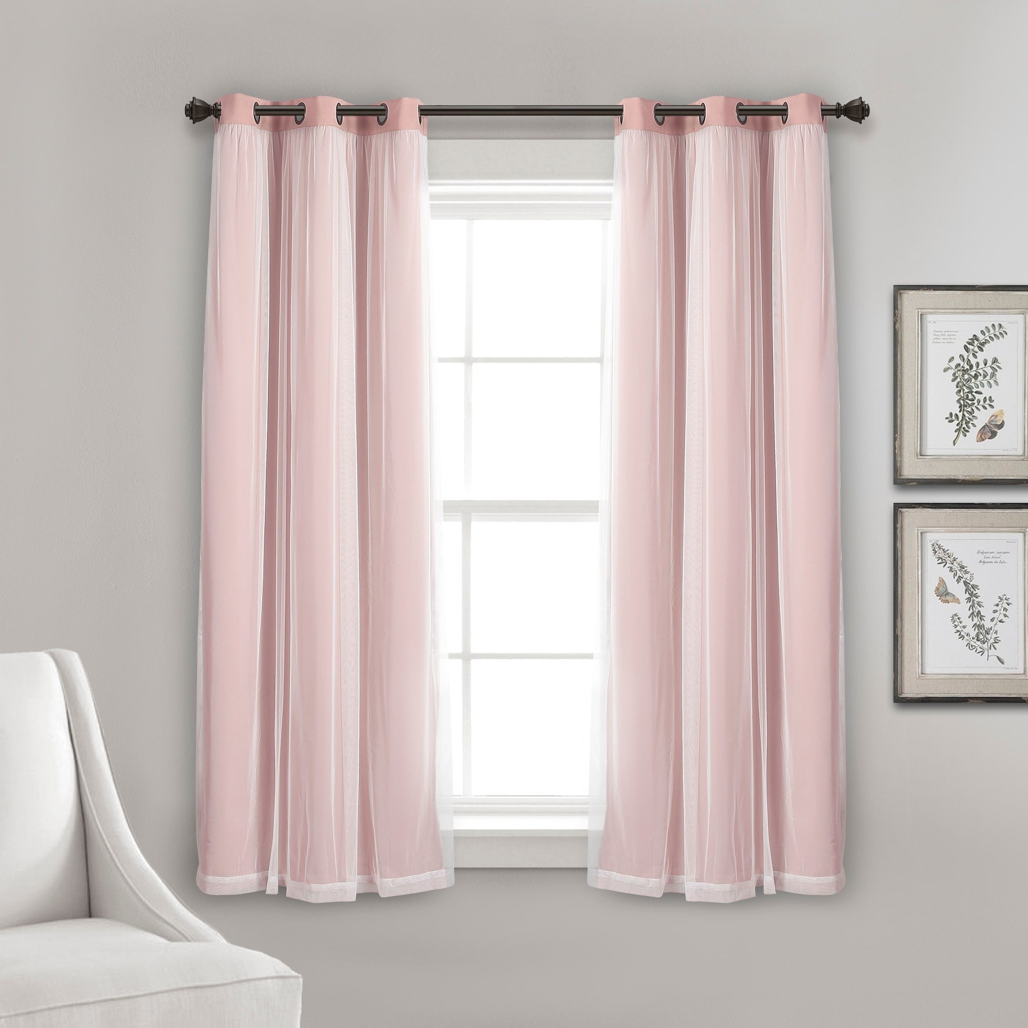 Paire de panneaux transparents à œillets Lush Decor avec doublure occultante isolante