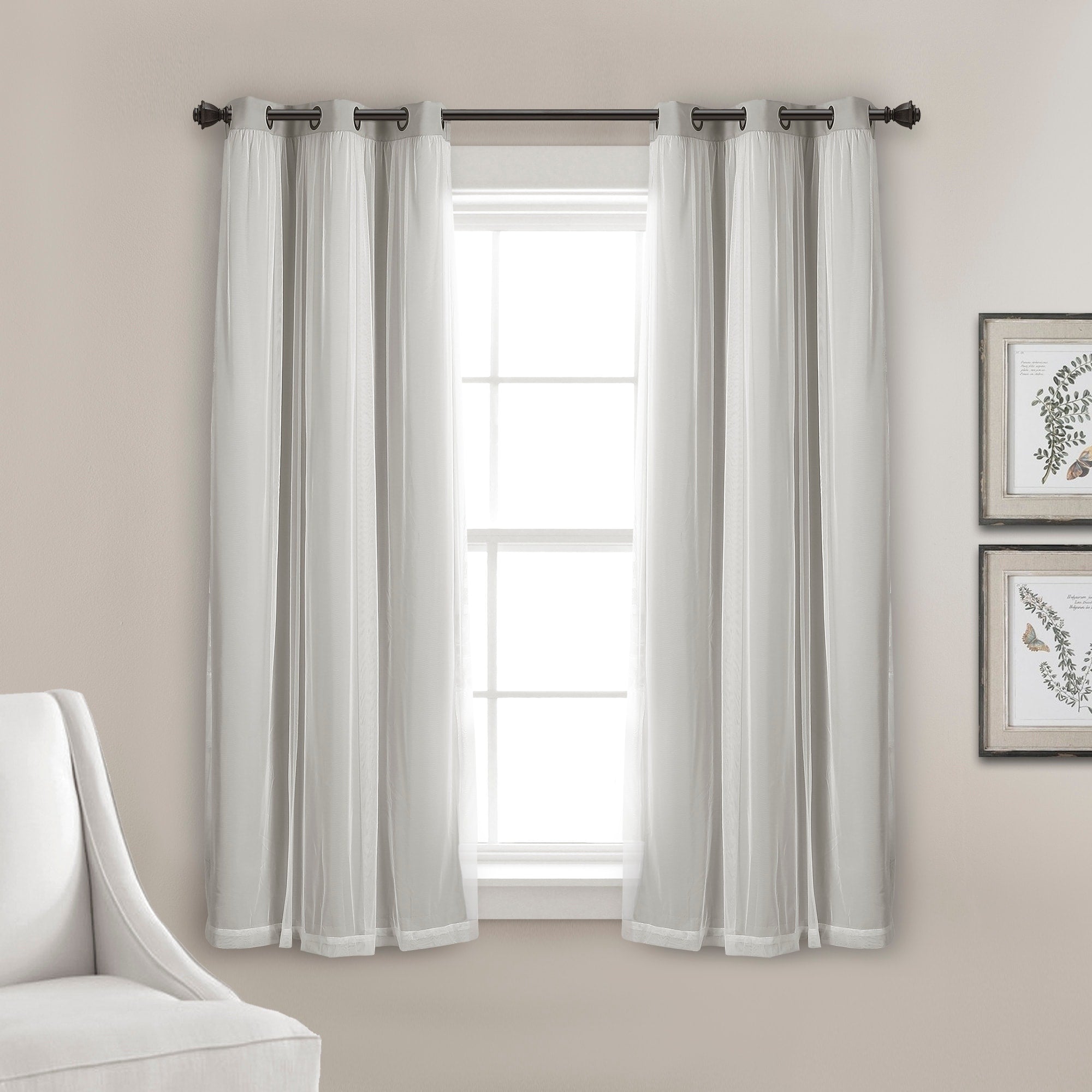 Paire de panneaux transparents à œillets Lush Decor avec doublure occultante isolante