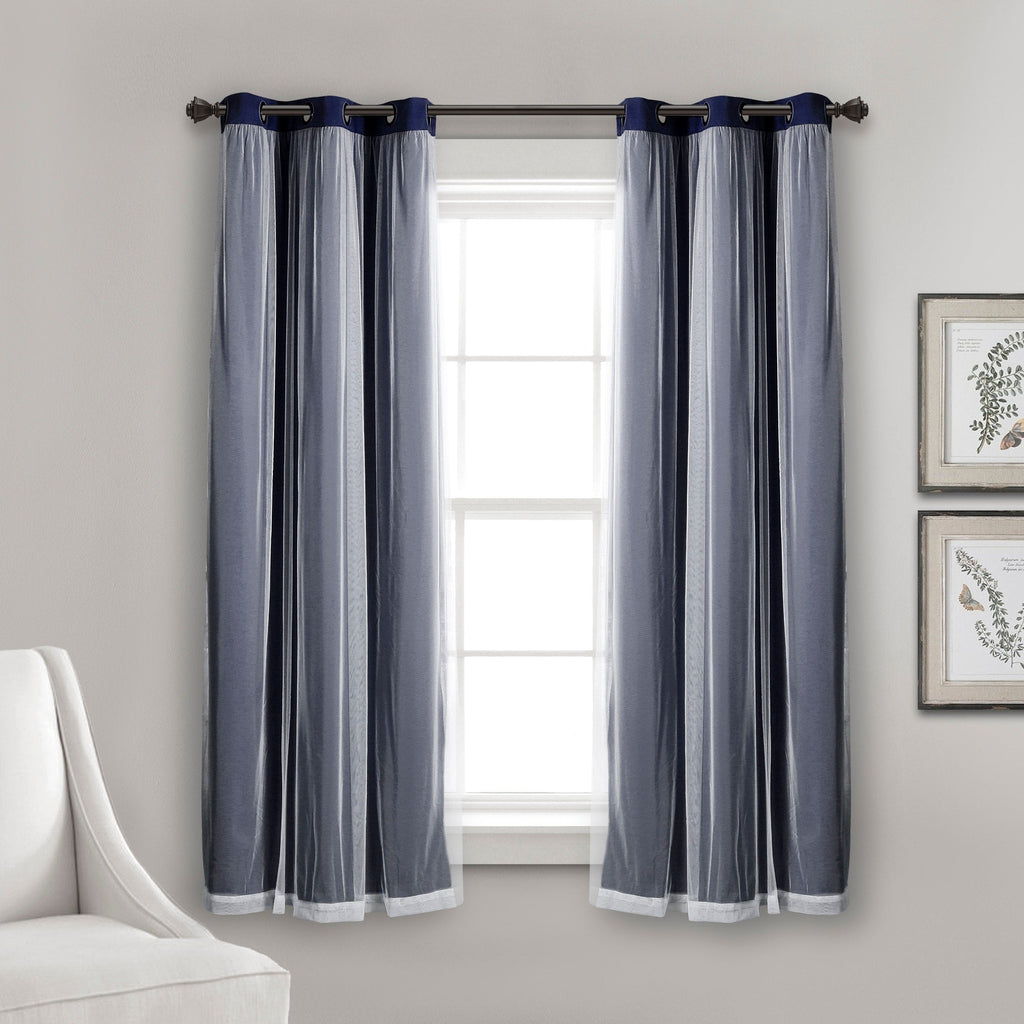 Paire de panneaux transparents à œillets Lush Decor avec doublure occultante isolante