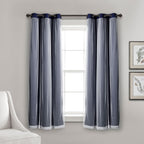 Paire de panneaux transparents à œillets Lush Decor avec doublure occultante isolante