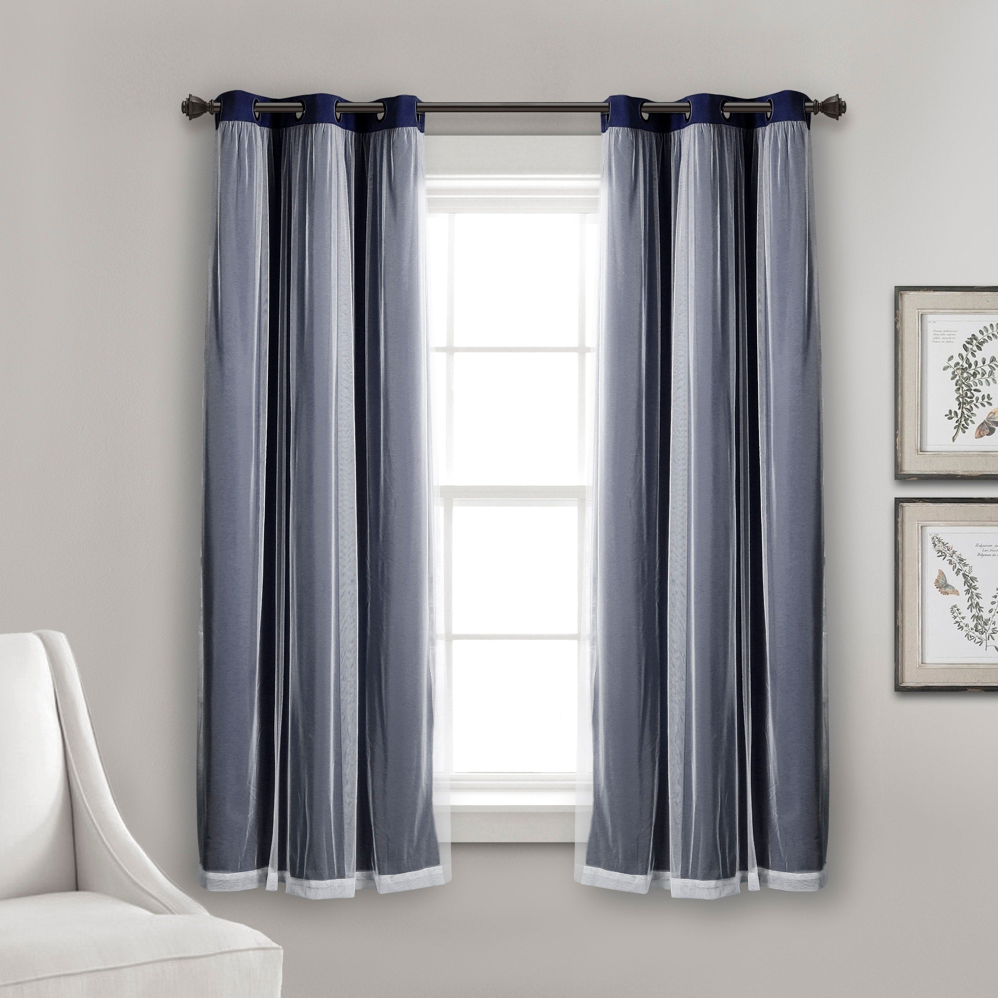 Paire de panneaux transparents à œillets Lush Decor avec doublure occultante isolante