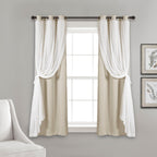 Paire de panneaux transparents à œillets Lush Decor avec doublure occultante isolante