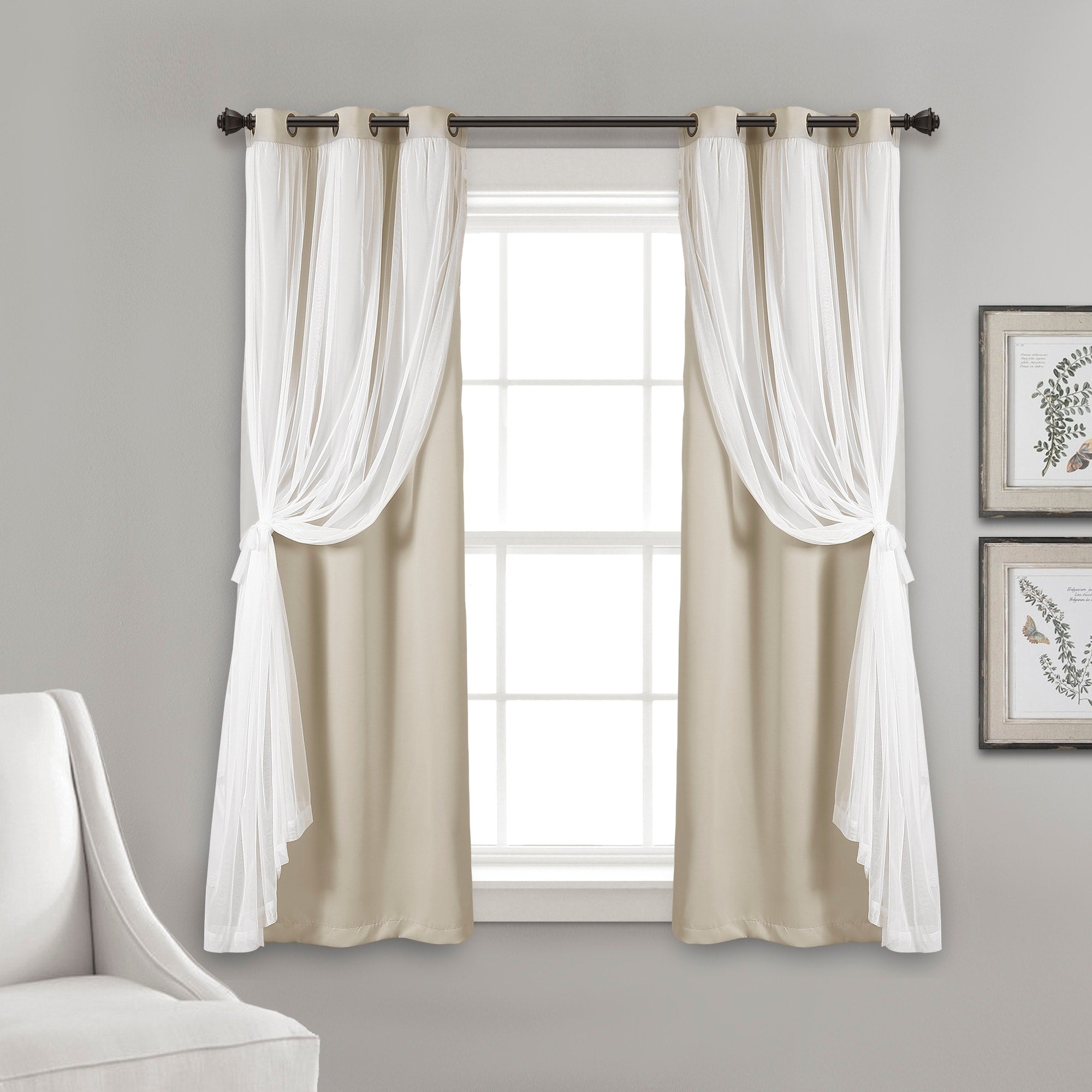 Paire de panneaux transparents à œillets Lush Decor avec doublure occultante isolante