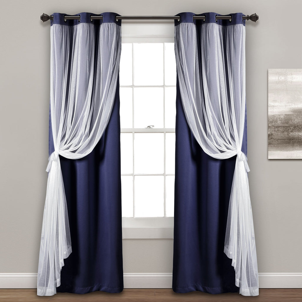 Paire de panneaux transparents à œillets Lush Decor avec doublure occultante isolante