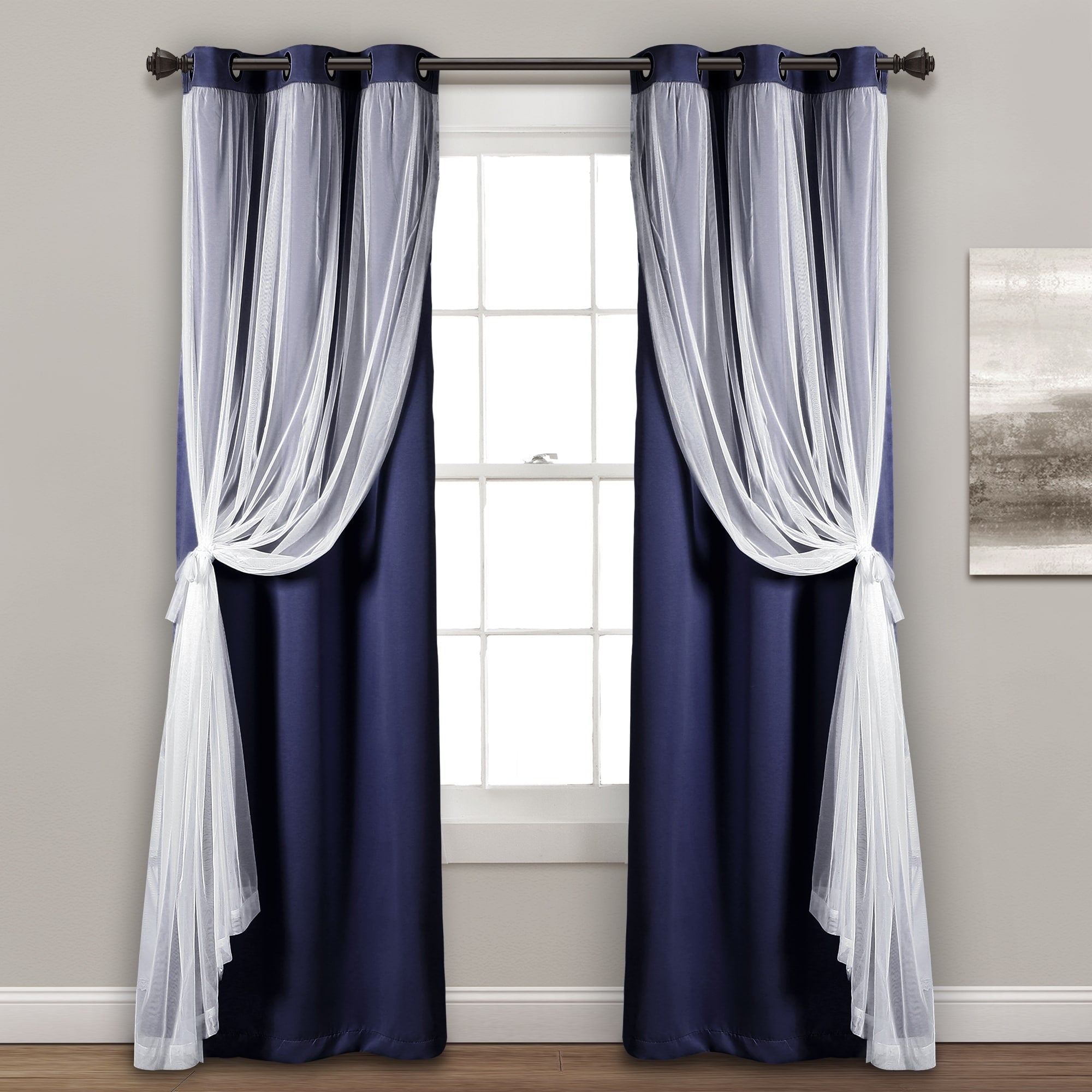 Paire de panneaux transparents à œillets Lush Decor avec doublure occultante isolante