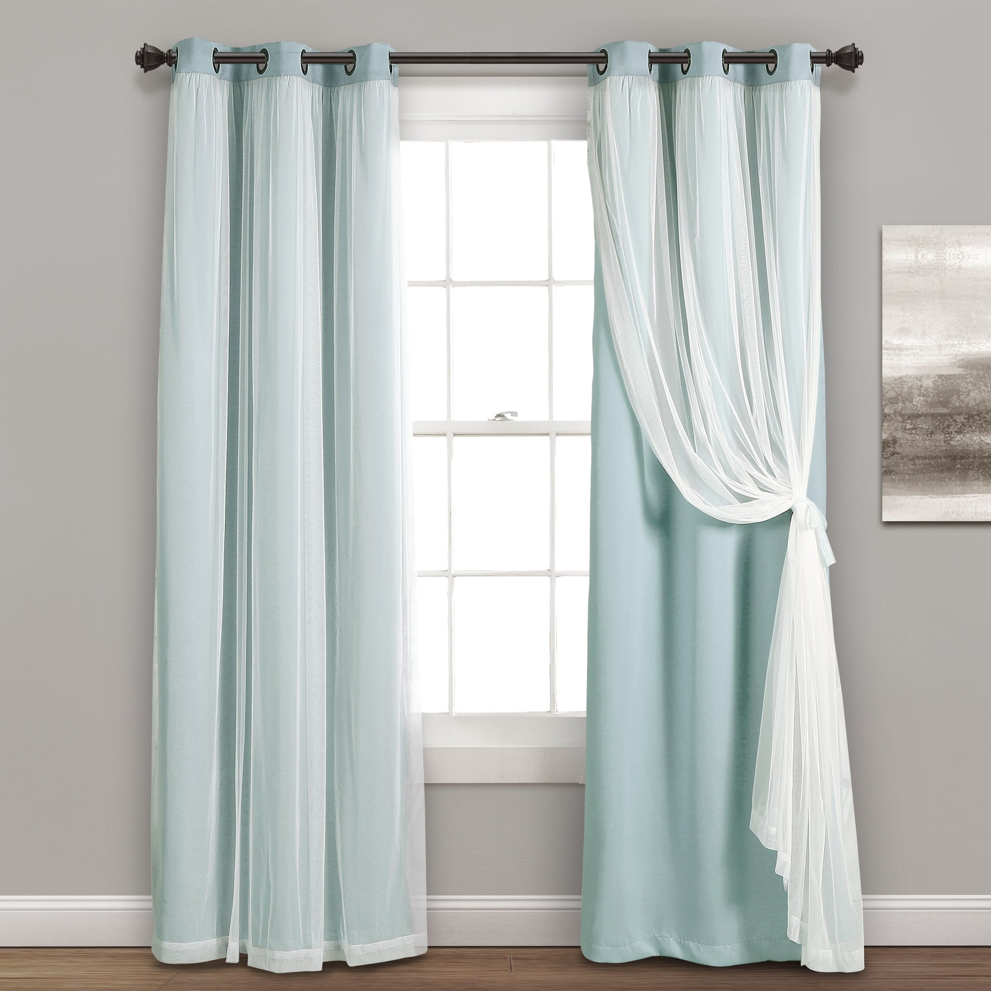 Paire de panneaux transparents à œillets Lush Decor avec doublure occultante isolante