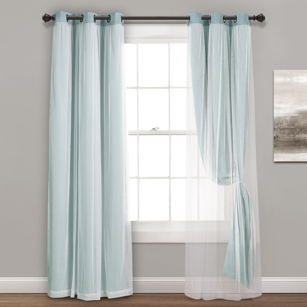 Paire de panneaux transparents à œillets Lush Decor avec doublure occultante isolante