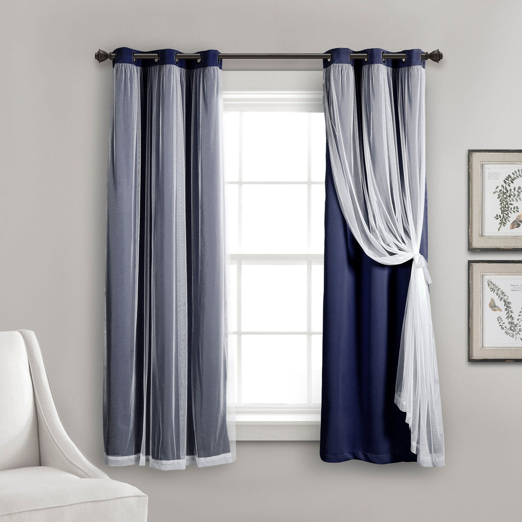 Paire de panneaux transparents à œillets Lush Decor avec doublure occultante isolante