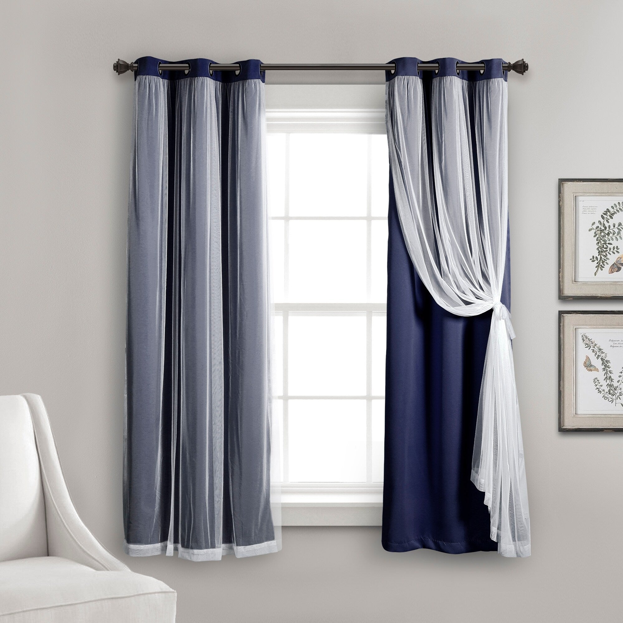 Paire de panneaux transparents à œillets Lush Decor avec doublure occultante isolante