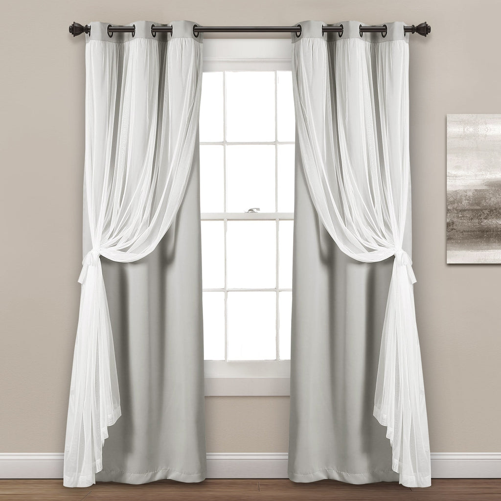 Paire de panneaux transparents à œillets Lush Decor avec doublure occultante isolante