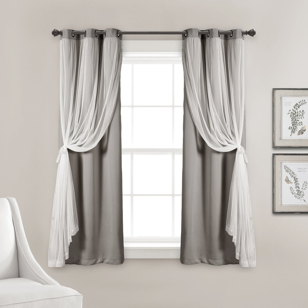 Paire de panneaux transparents à œillets Lush Decor avec doublure occultante isolante