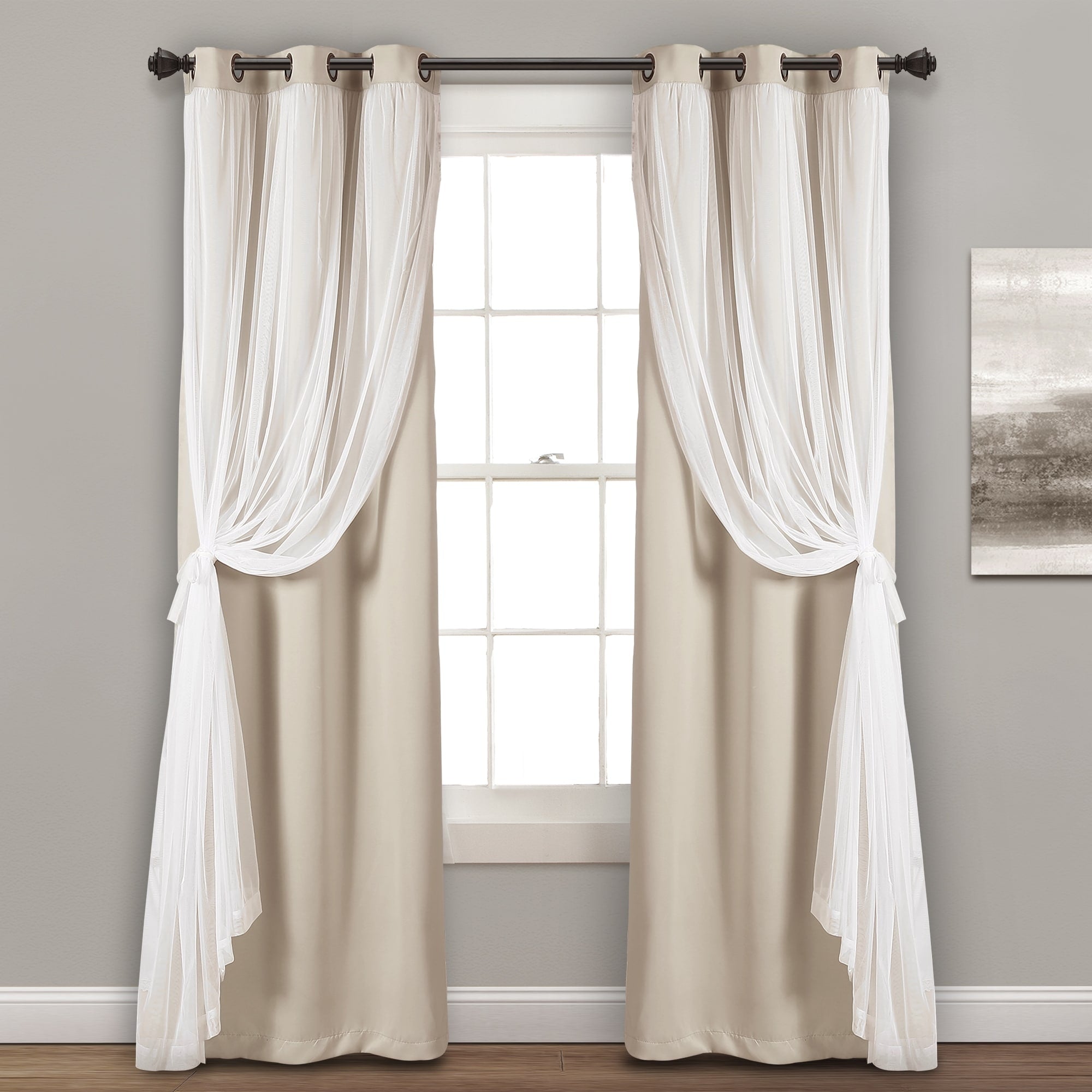 Paire de panneaux transparents à œillets Lush Decor avec doublure occultante isolante