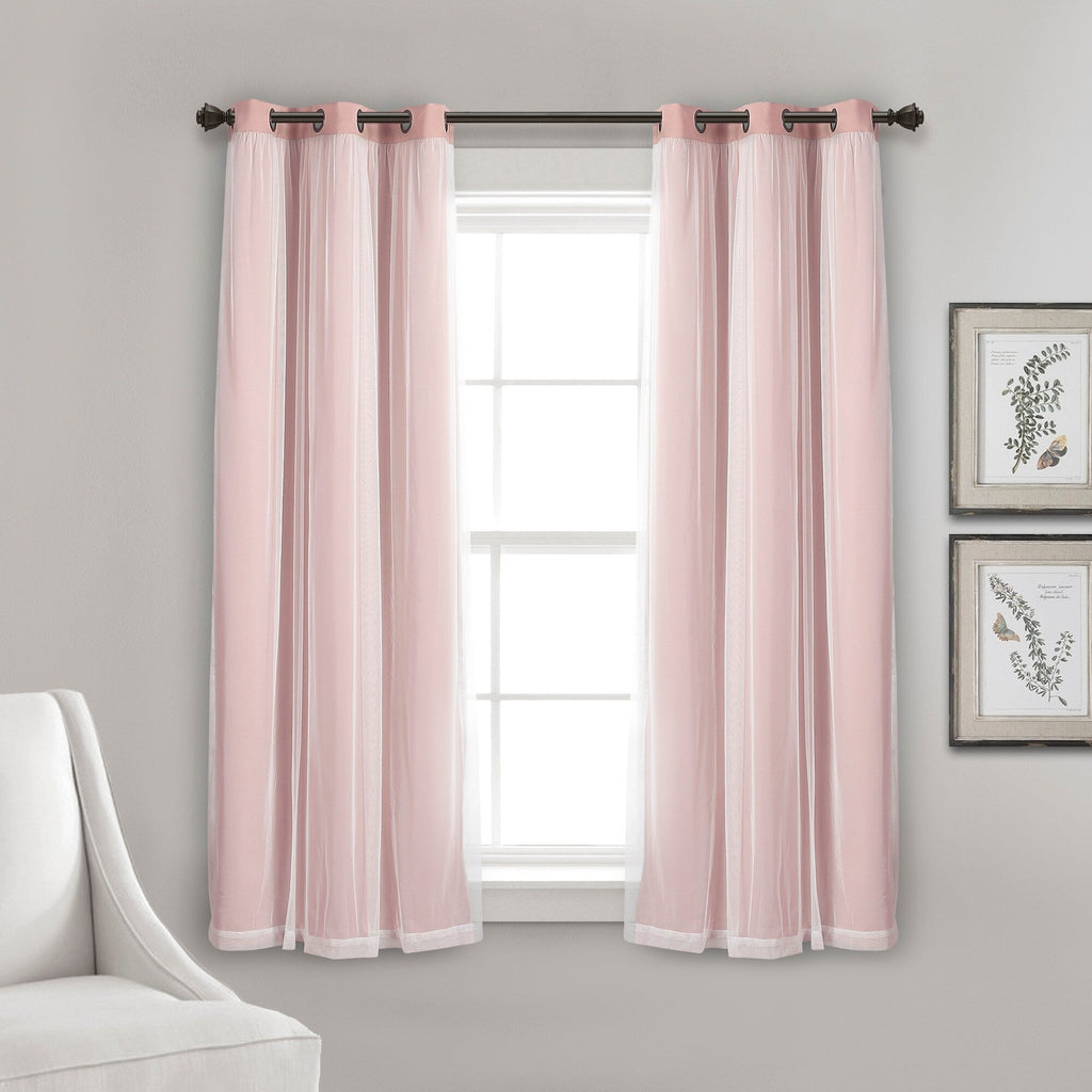Paire de panneaux transparents à œillets Lush Decor avec doublure occultante isolante