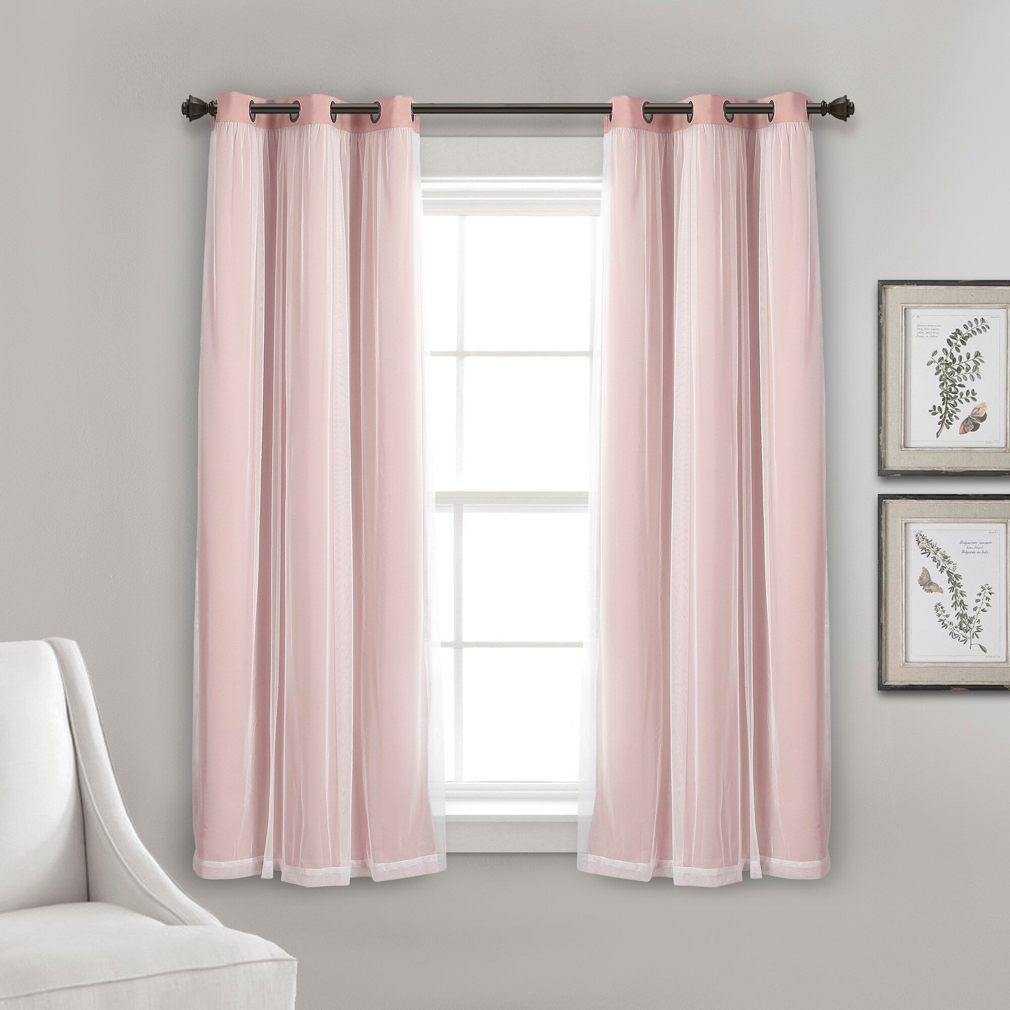 Paire de panneaux transparents à œillets Lush Decor avec doublure occultante isolante