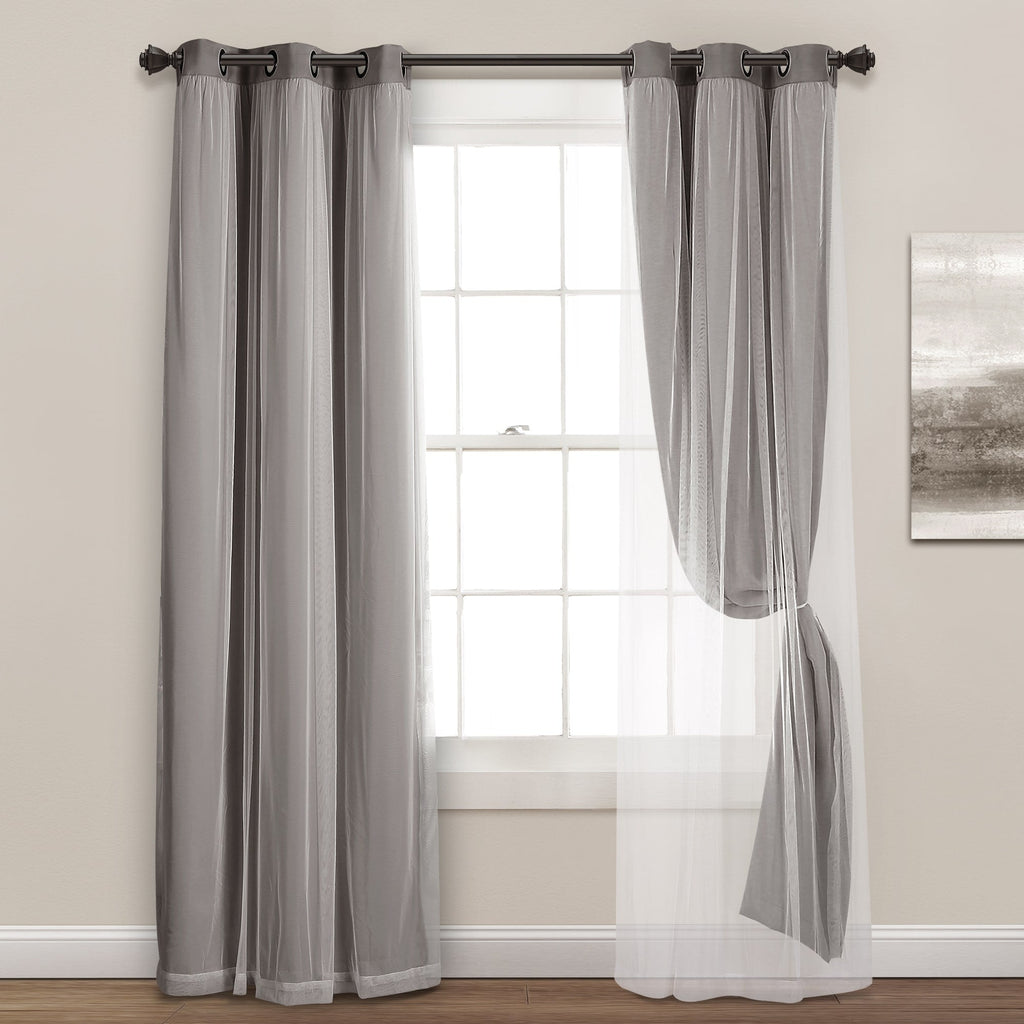 Paire de panneaux transparents à œillets Lush Decor avec doublure occultante isolante