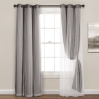 Paire de panneaux transparents à œillets Lush Decor avec doublure occultante isolante