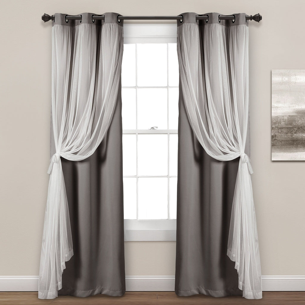 Paire de panneaux transparents à œillets Lush Decor avec doublure occultante isolante