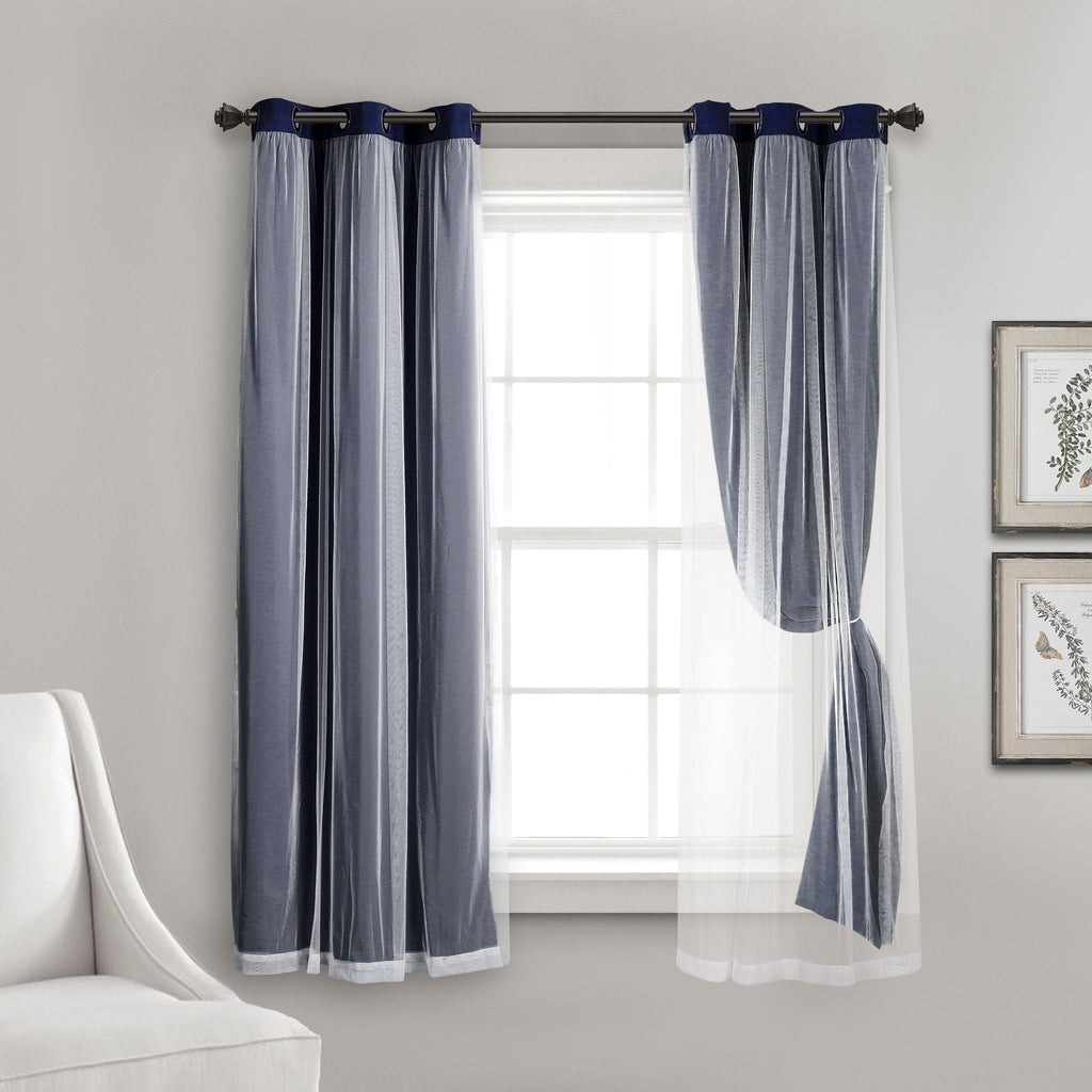 Paire de panneaux transparents à œillets Lush Decor avec doublure occultante isolante