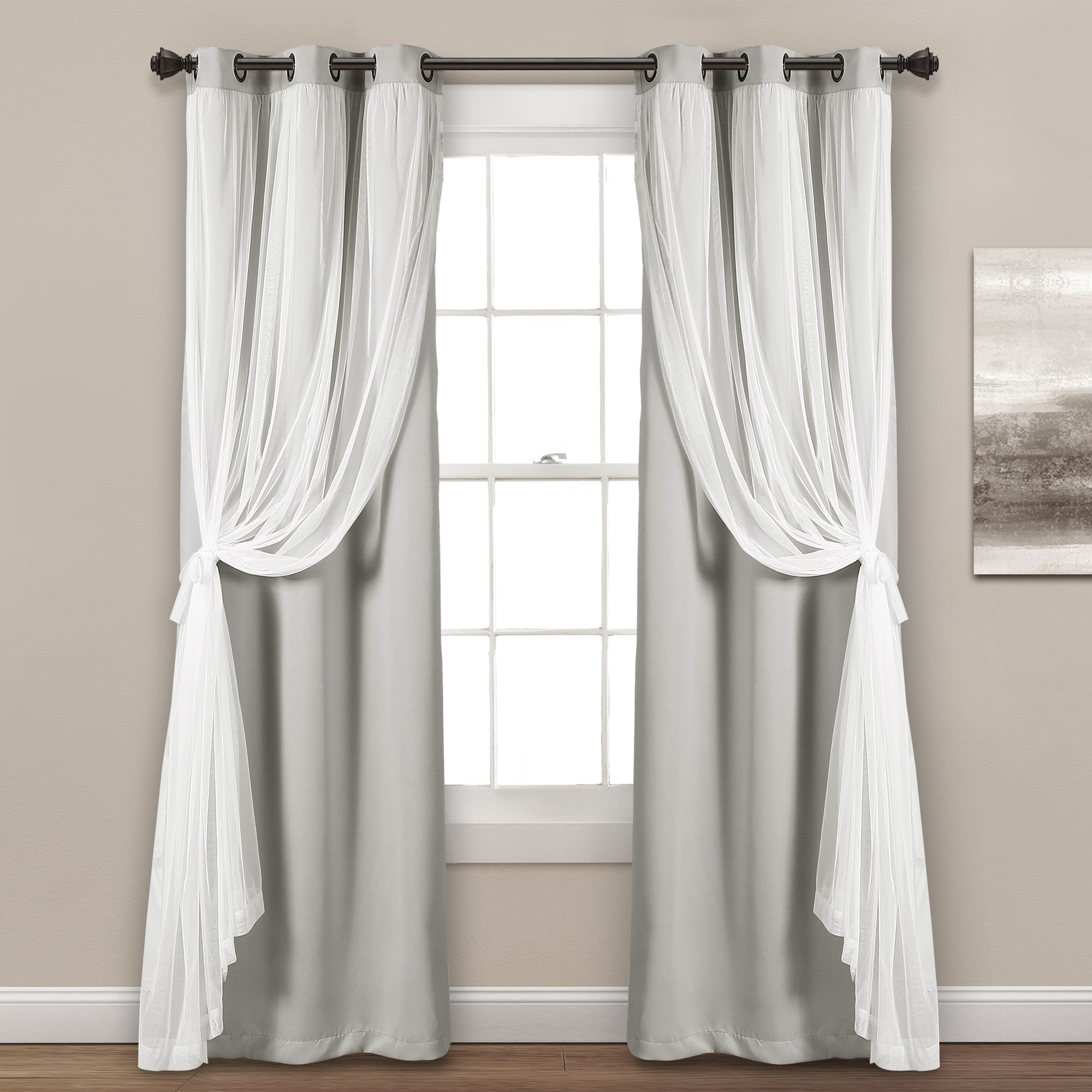 Paire de panneaux transparents à œillets Lush Decor avec doublure occultante isolante