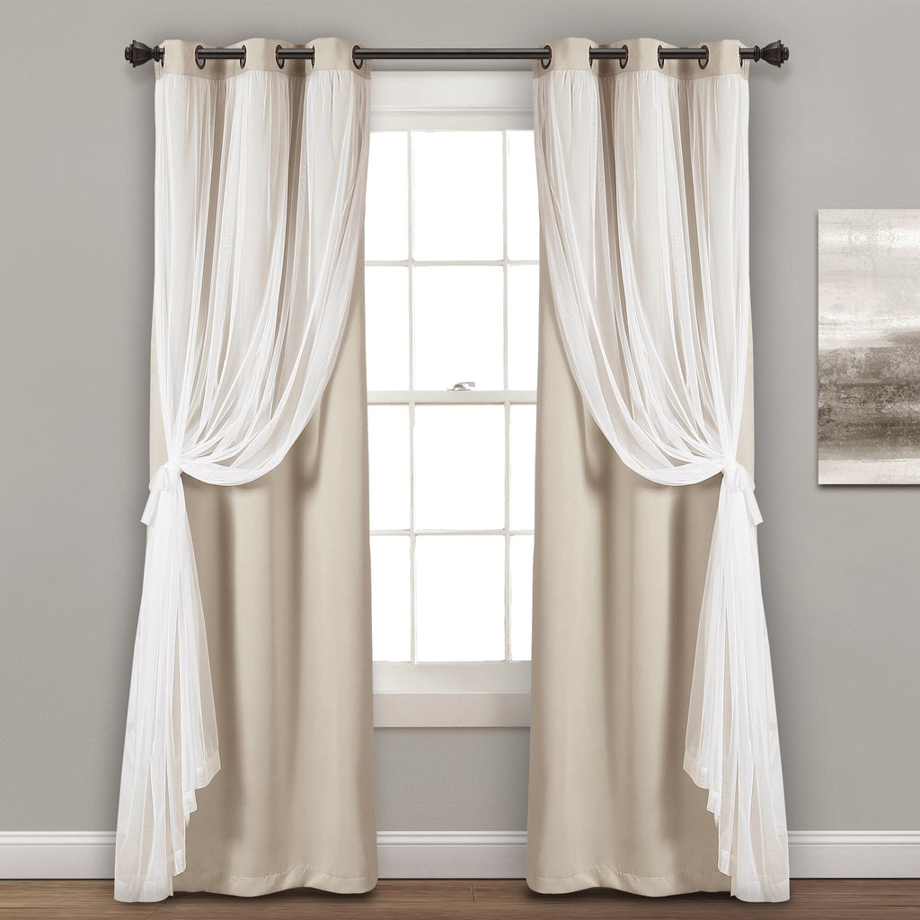 Paire de panneaux transparents à œillets Lush Decor avec doublure occultante isolante