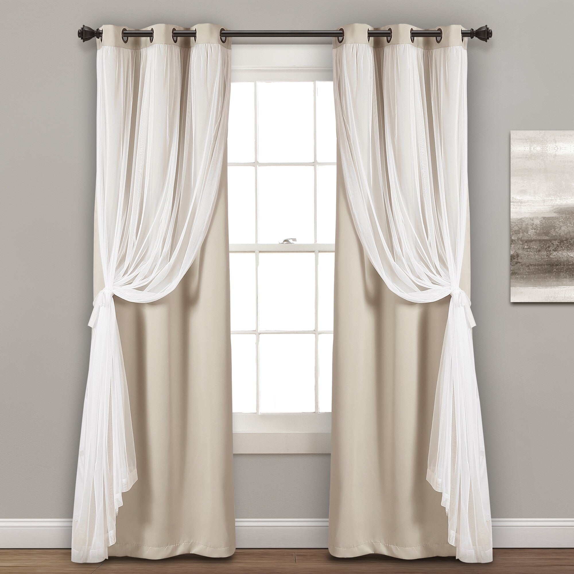 Paire de panneaux transparents à œillets Lush Decor avec doublure occultante isolante