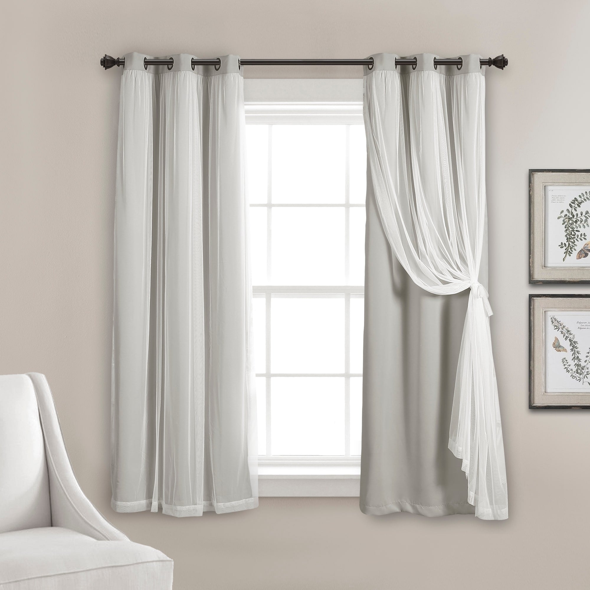 Paire de panneaux transparents à œillets Lush Decor avec doublure occultante isolante
