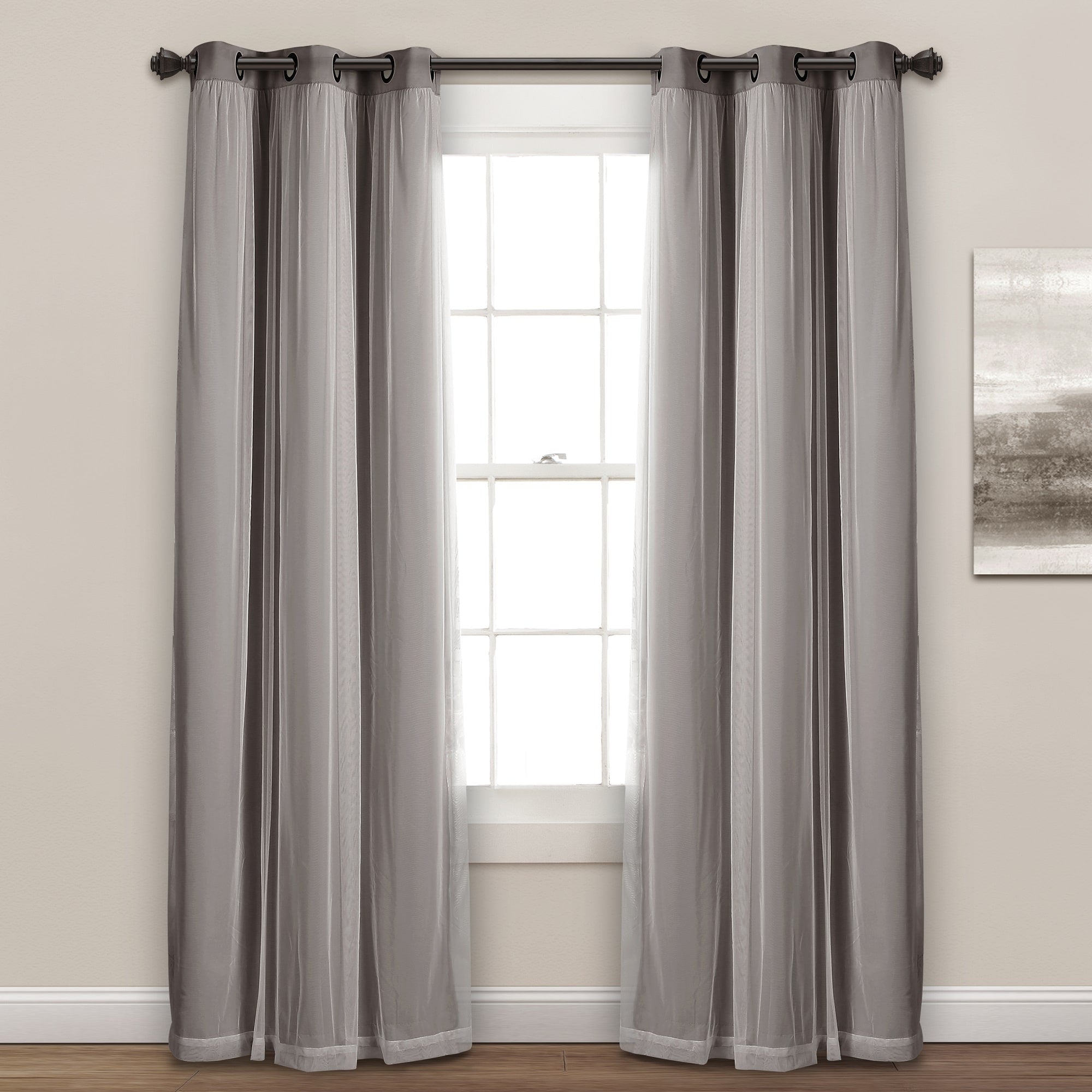 Paire de panneaux transparents à œillets Lush Decor avec doublure occultante isolante