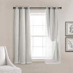 Paire de panneaux transparents à œillets Lush Decor avec doublure occultante isolante
