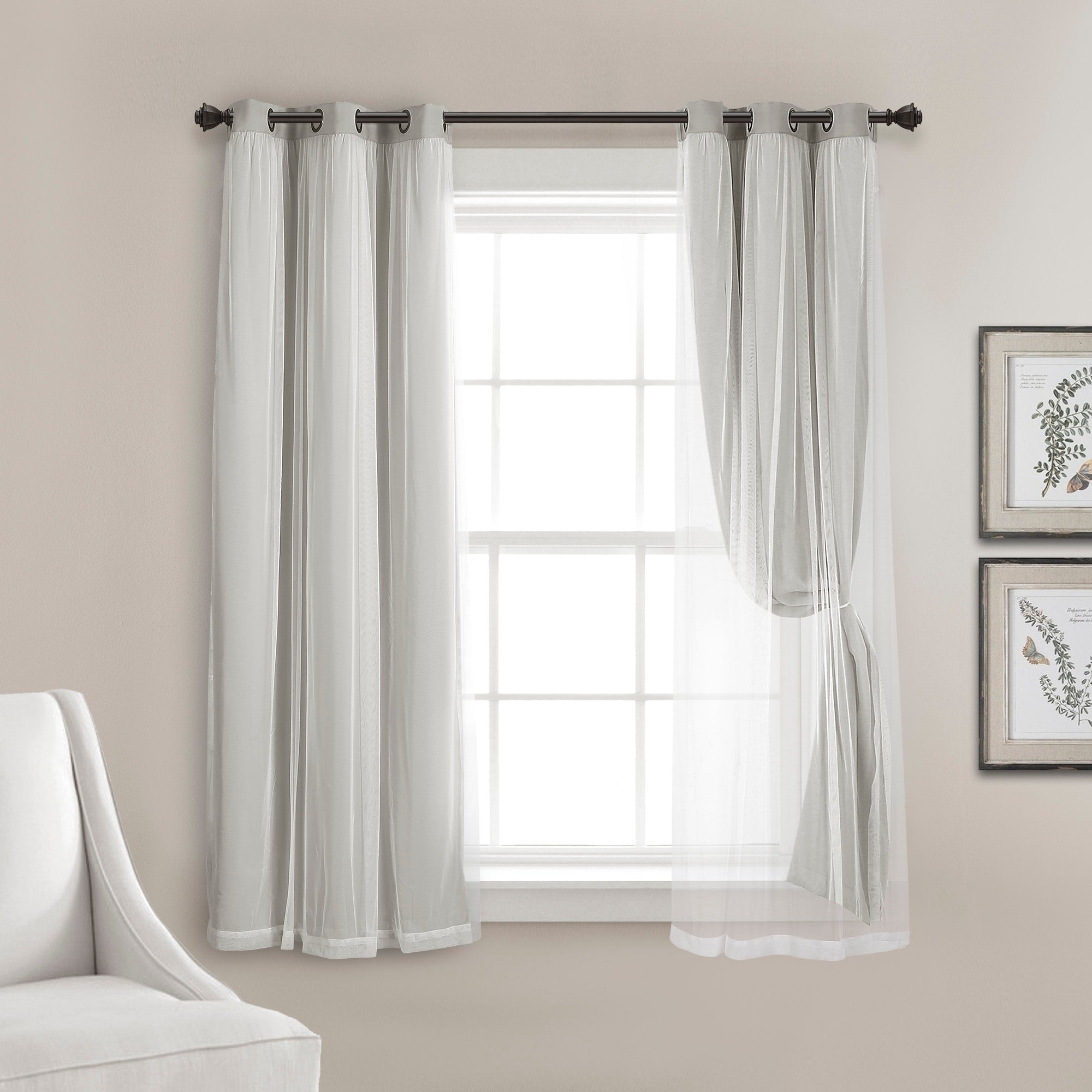 Paire de panneaux transparents à œillets Lush Decor avec doublure occultante isolante