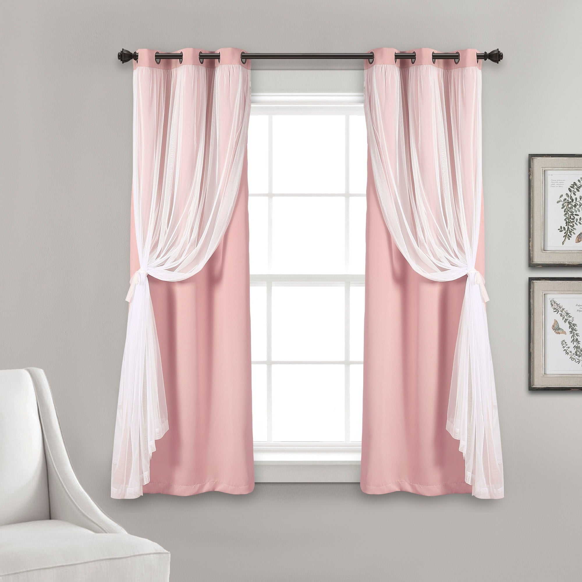 Paire de panneaux transparents à œillets Lush Decor avec doublure occultante isolante
