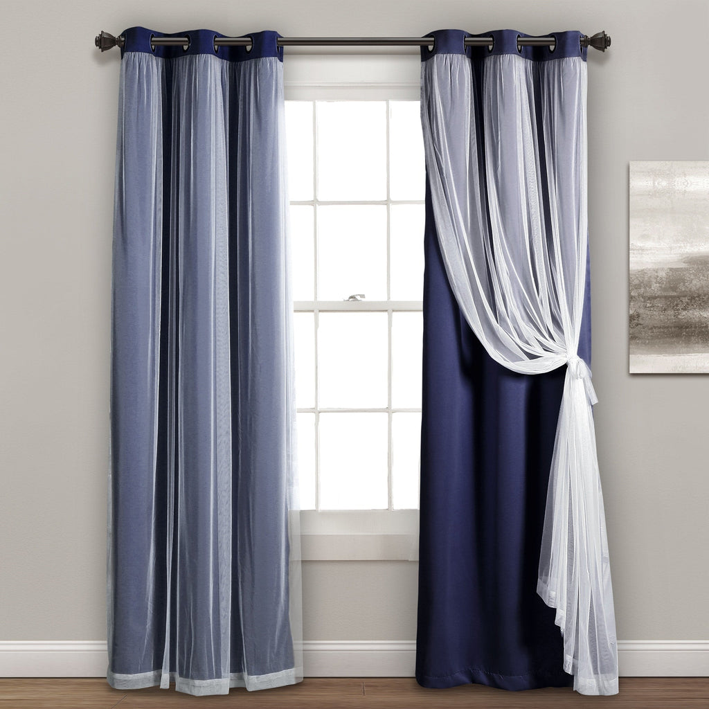 Paire de panneaux transparents à œillets Lush Decor avec doublure occultante isolante