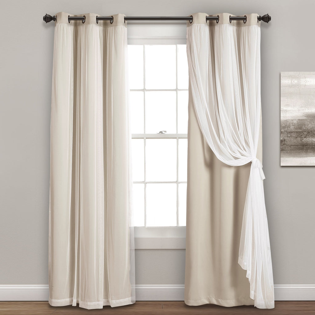Paire de panneaux transparents à œillets Lush Decor avec doublure occultante isolante