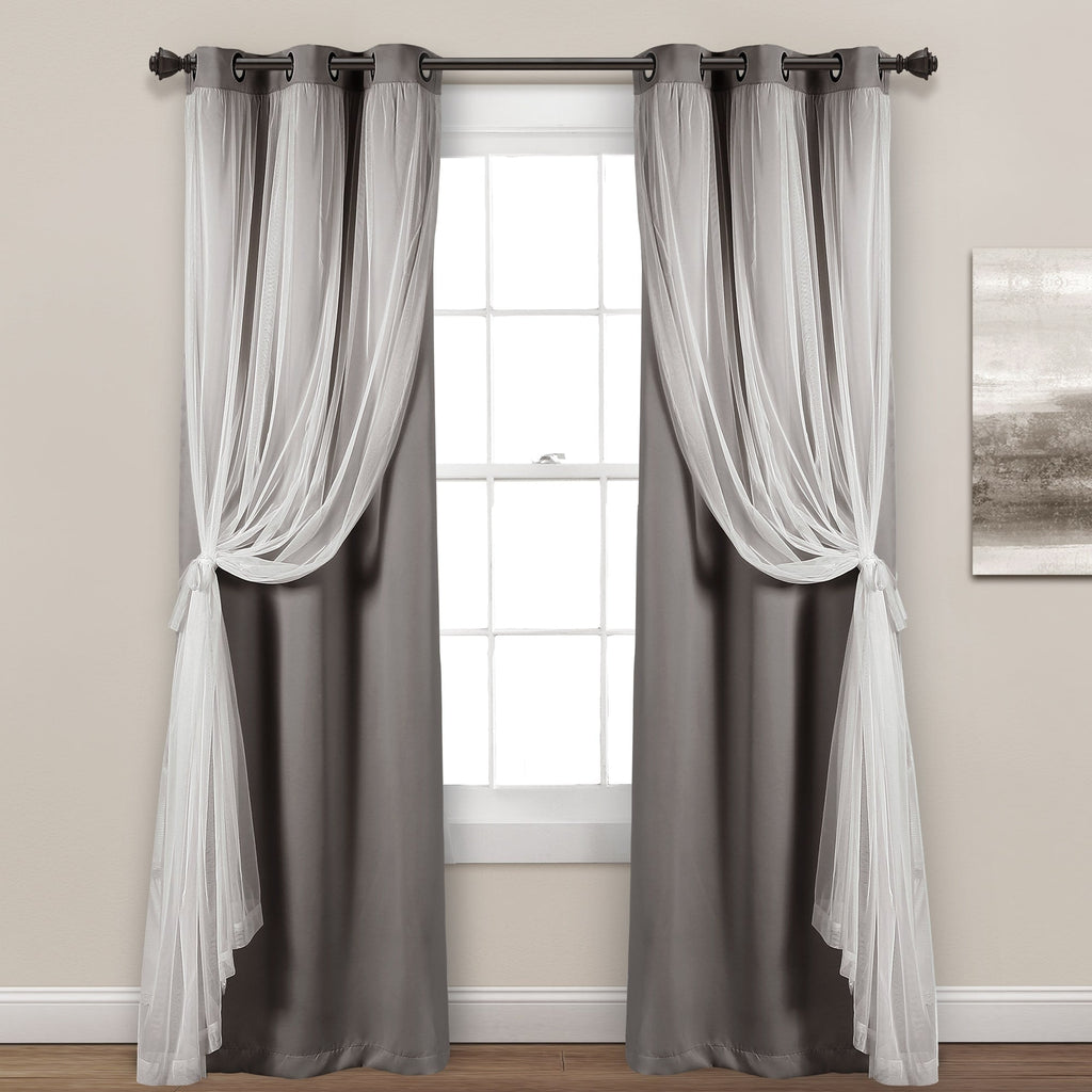 Paire de panneaux transparents à œillets Lush Decor avec doublure occultante isolante