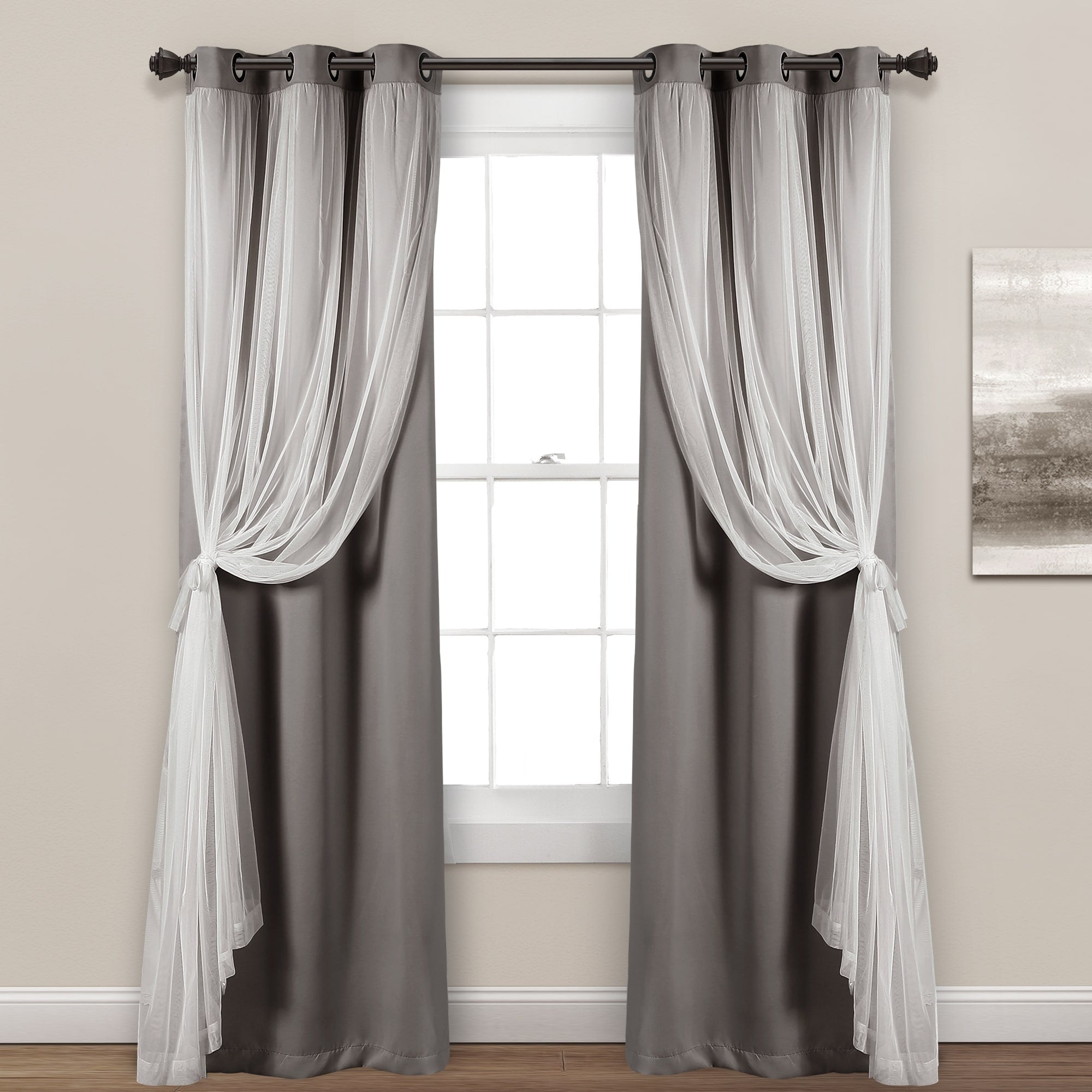 Paire de panneaux transparents à œillets Lush Decor avec doublure occultante isolante