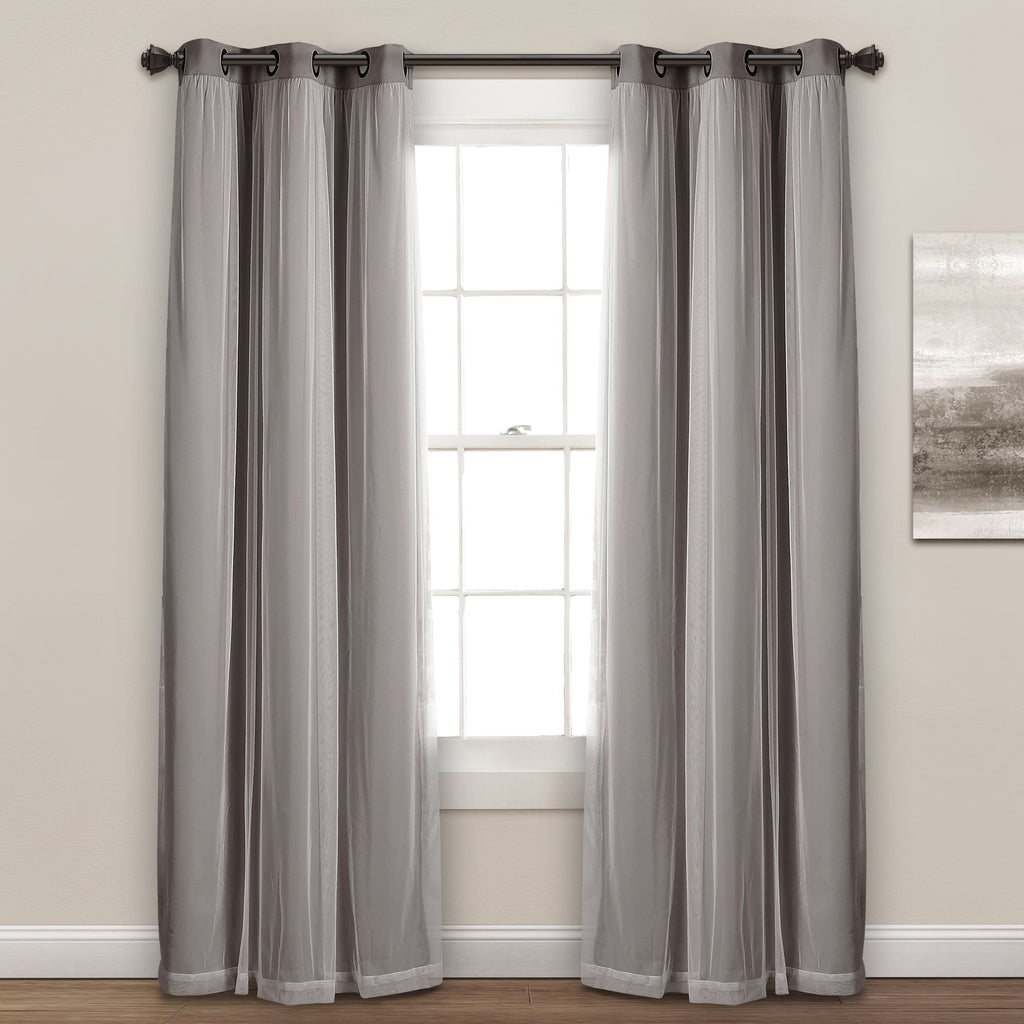 Paire de panneaux transparents à œillets Lush Decor avec doublure occultante isolante