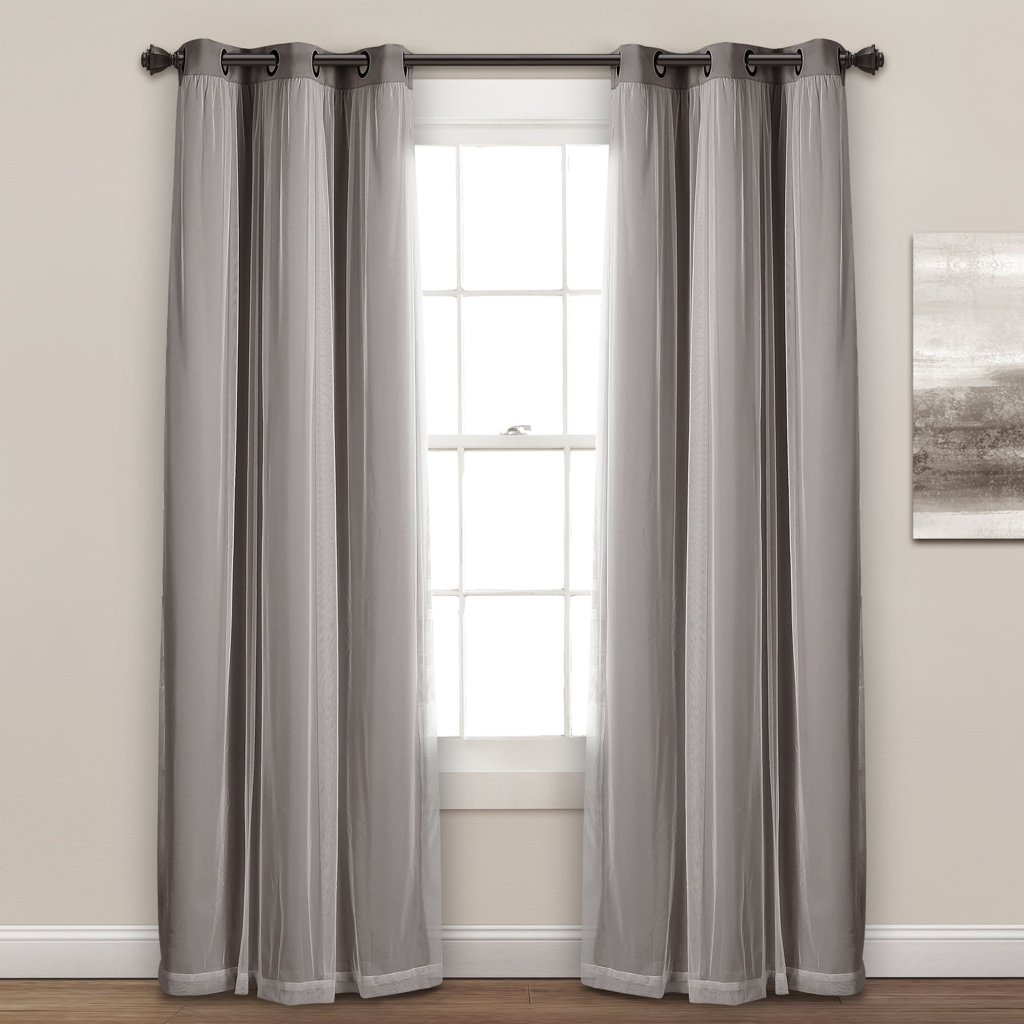 Paire de panneaux transparents à œillets Lush Decor avec doublure occultante isolante