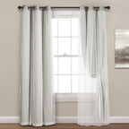 Paire de panneaux transparents à œillets Lush Decor avec doublure occultante isolante