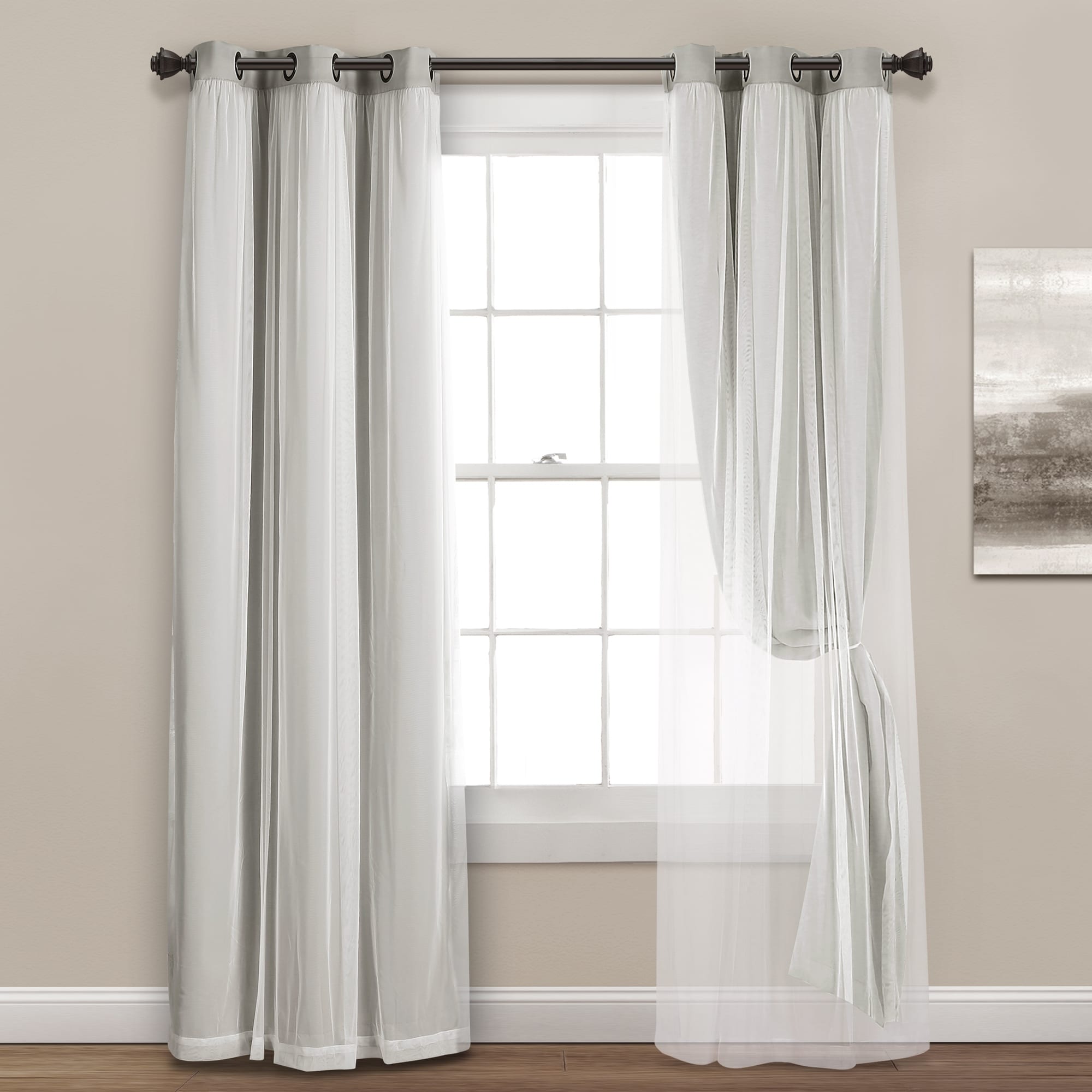 Paire de panneaux transparents à œillets Lush Decor avec doublure occultante isolante