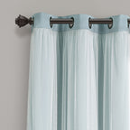 Paire de panneaux transparents à œillets Lush Decor avec doublure occultante isolante