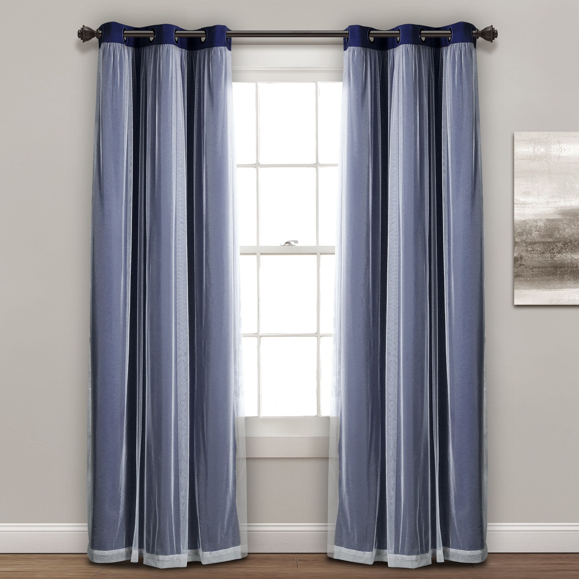Paire de panneaux transparents à œillets Lush Decor avec doublure occultante isolante